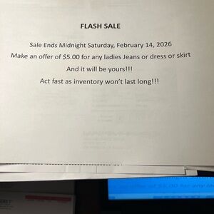 Flash Sale Notice
